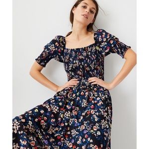 Ann Taylor Maxi Smocked Floral Dress